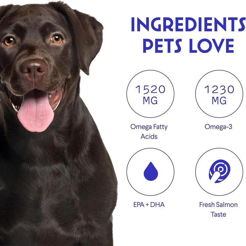 Wonder Paws Omega Max 3X Fish Oil for Dogs - Triple Source with Alaskan Salmon, Cod, and Krill Oil for Coat, Joints & Immune System Support