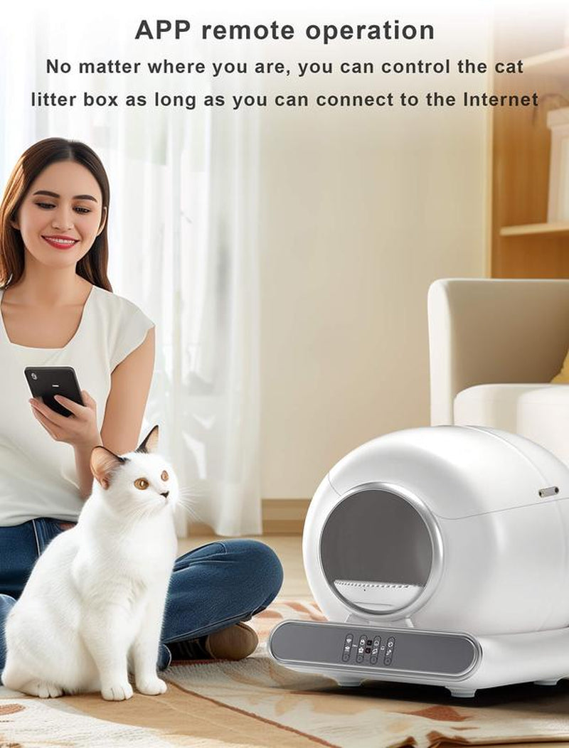 New Generation Self Cleaning Cat Litter Box, Automatic Cat Robot Litter Toilet Box with App Control, Odor-Removel and Security Sensors, 65+9L Large Capacity for Multiple Cats 2-18LB Christmas 2024 Ornament 2024 Christmas Ornament Christmas Ornaments 2024