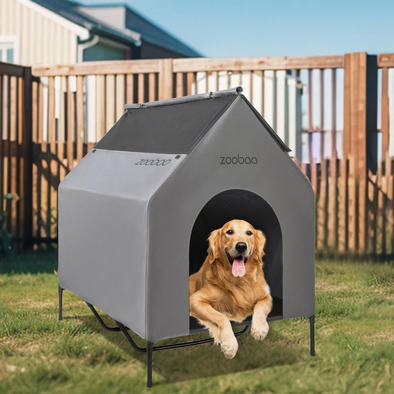Zooba 2 in 1 Dog House, Dog Houses for Large Dogs Outside, Dog House Outdoor, Featuring Breathable 2X1 Textilene Elevated Dog House, Easy Clean and Assemble
