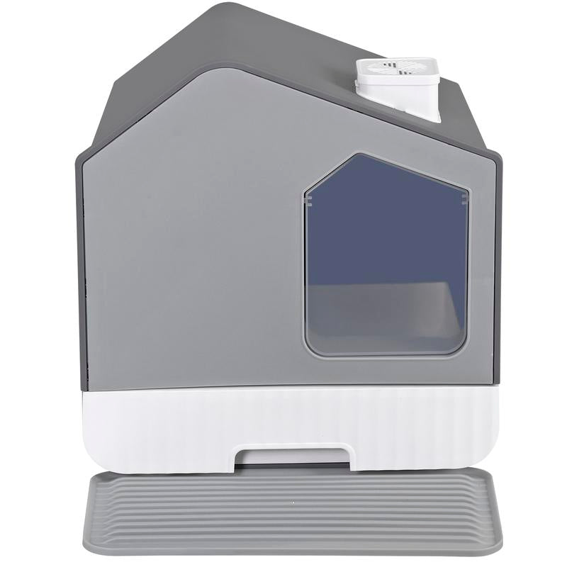 Pet Republic Odor-Free Enclosed Cat Litter Box W/ Litter Scoop & Mat & Tray for Small Cat/Kitten - Privacy and Easy Access