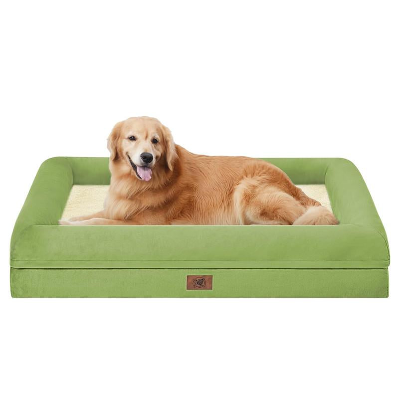 Orthopedic Washable Large Dog Bed: Large Dog Bed Bolster Waterproof - Dog Beds for Medium Xlarge Extra Dogs with Removable Cover