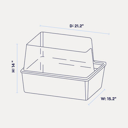 Cubby Litter Box - High Sided Cat Litter Box, Open Top, High Quality, Nonstick, Odor Resistant, Anti-Urine Leakage, Scatter Control