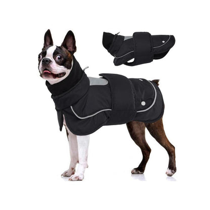 Kuoser Dog Winter Coat, 2-Piece Set Dog Jackets for Large Dogs Winter Waterproof Dog Coats, Reflective Dog Cold Weather Coats, Windproof Turtleneck Pet Puffer Snowsuit Clothes with Harness Hole