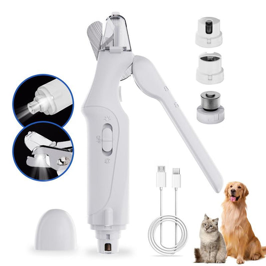 2-In-1 Pet Nail Clipper and Grinder, Dog Nail Clipper Trimmer, Ultra Quiet Electric Nail Set, Rechargeable, Suitable for Trimming Toes and Claws of Dogs and Cats of All Sizes