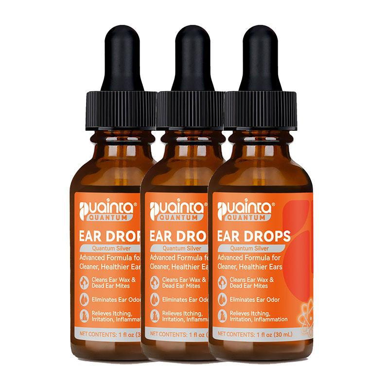 Puainta Ear Cleaner 30Ml Dog Ear Infection Treatment, Quantum Silver Ear Drops for Dogs Ear Infection Ear Mites Treatment for Cats Dogs Itchy