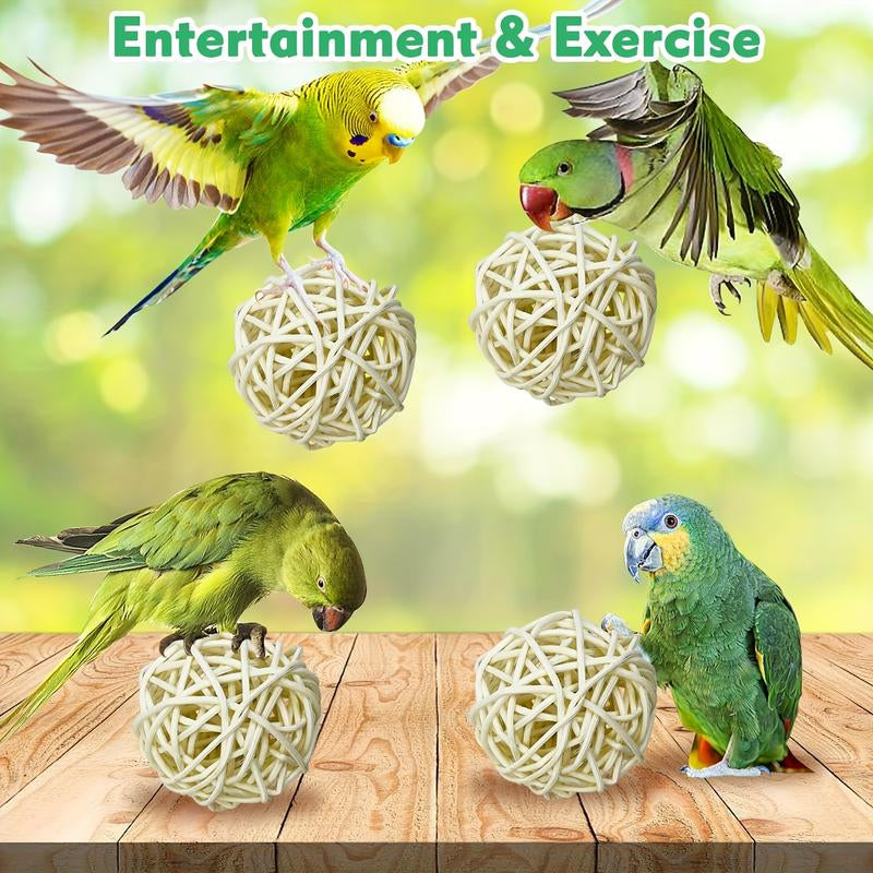10/20 Pcs Willow Ball, Bird Foraging Toys Natural Bird Toys Chew Small Animal Chew Toy Activity for Parrot Macaw Hamster Guinea Pig Rat Parakeet Cockatiels Conure Finch Budgerigar Lovebird