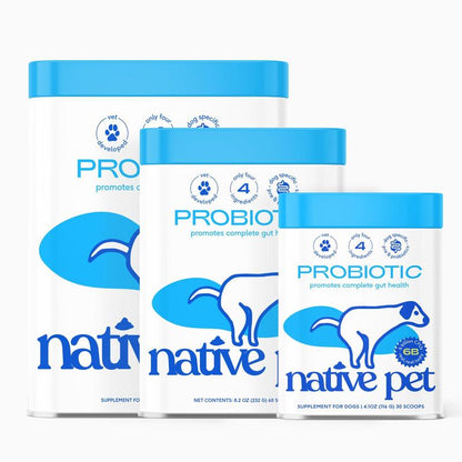 Native Pet Probiotic Powder Supplement for Dogs - 6 Billion Cfus - Promotes Healthy Digestion and Supports Complete Gut Health for Your Dog