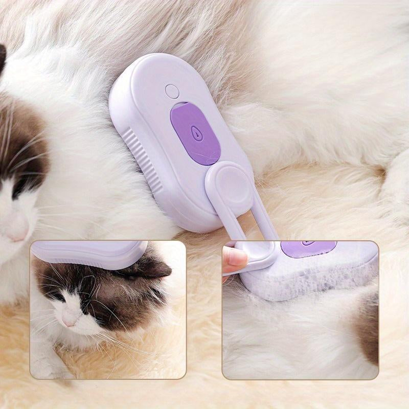 Steam Cat Grooming Brush - Silicone Brush Hair, Water Mist Massage Comb, Remove Shedding Hair without Bathing, Steam Comb, Spray Massage Pet Comb