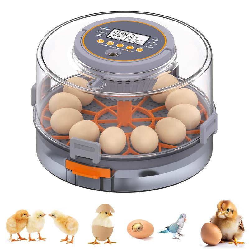 Chicken Egg Incubator 12-40 Eggs Automatic 760° Egg Turner with Digital Display Auto Temperature Humidity Control for Hatching Chicken Duck Quail Eggs High Hatch Rate Poultry Incubator - Hatchery