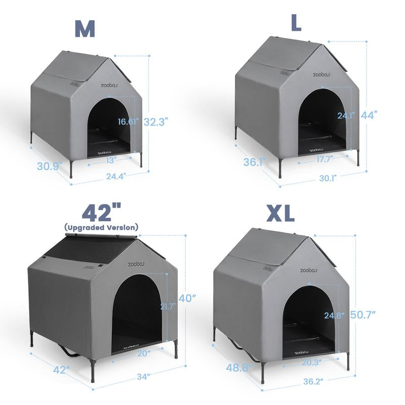 Zooba 2 in 1 Dog House, Dog Houses for Large Dogs Outside, Dog House Outdoor, Featuring Breathable 2X1 Textilene Elevated Dog House, Easy Clean and Assemble