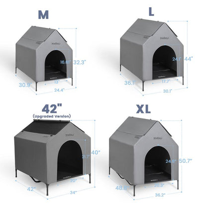 Zooba 2 in 1 Dog House, Dog Houses for Large Dogs Outside, Dog House Outdoor, Featuring Breathable 2X1 Textilene Elevated Dog House, Easy Clean and Assemble