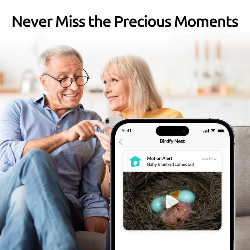 Birdfy-Netvue Smart AI Bird House with 1080P Camera & Night Vision - Fsc-Certified Bird Friendly Design for Feeding Tools - Easy Cleaning & Customize Your Own Bird Nest