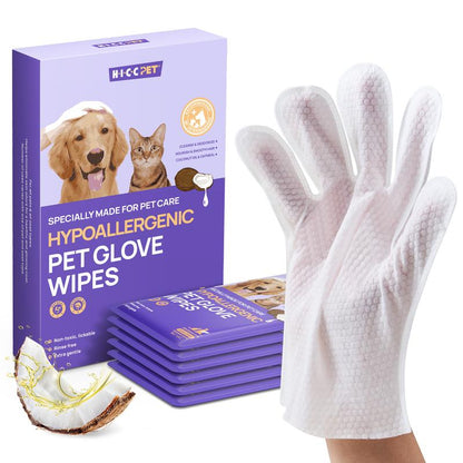 【Restocksale】Hicc PET Glove Wipes，Freshening Grooming Dog&Cat Disposable 20Pcs Pet Hair Removal Tool Satisfied Skin Care Outdoor No-Clean Hypoallergenic Facial Disposable No-Rinse Grooming Formulated for Petwipes Deodorizing Sticky Hair#Petlife