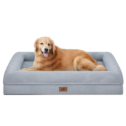 Orthopedic Washable Large Dog Bed: Large Dog Bed Bolster Waterproof - Dog Beds for Medium Xlarge Extra Dogs with Removable Cover