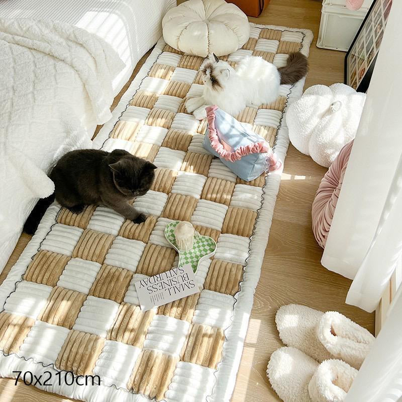 Plaid Pattern Pet Mat, Non-Slip & Soft & Comfortable Pet Sofa Mat, Pet Supplies for Indoor Use