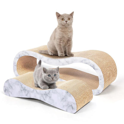 Fluffydream2 in 1 Cat Scratcher Cardboard Lounge Bed, Cat Scratching Board– Sofa Saver, Aesthetic Pet Must-Have, Multi-Purpose Furniture, Wood, Kitten