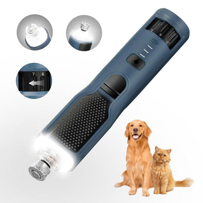 2-In-1 Pet Nail Clipper and Grinder, Dog Nail Clipper Trimmer, Ultra Quiet Electric Nail Set, Rechargeable, Suitable for Trimming Toes and Claws of Dogs and Cats of All Sizes