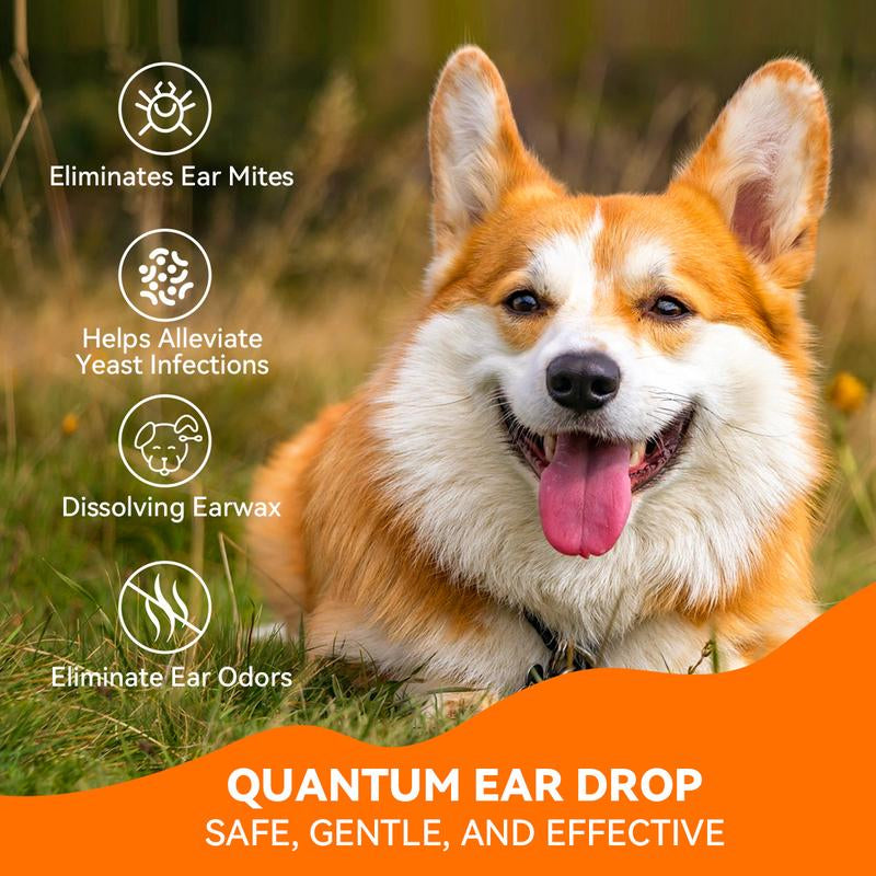 Puainta Ear Cleaner 30Ml Dog Ear Infection Treatment, Quantum Silver Ear Drops for Dogs Ear Infection Ear Mites Treatment for Cats Dogs Itchy