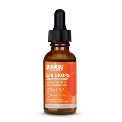 Puainta Ear Cleaner 30Ml Dog Ear Infection Treatment, Quantum Silver Ear Drops for Dogs Ear Infection Ear Mites Treatment for Cats Dogs Itchy