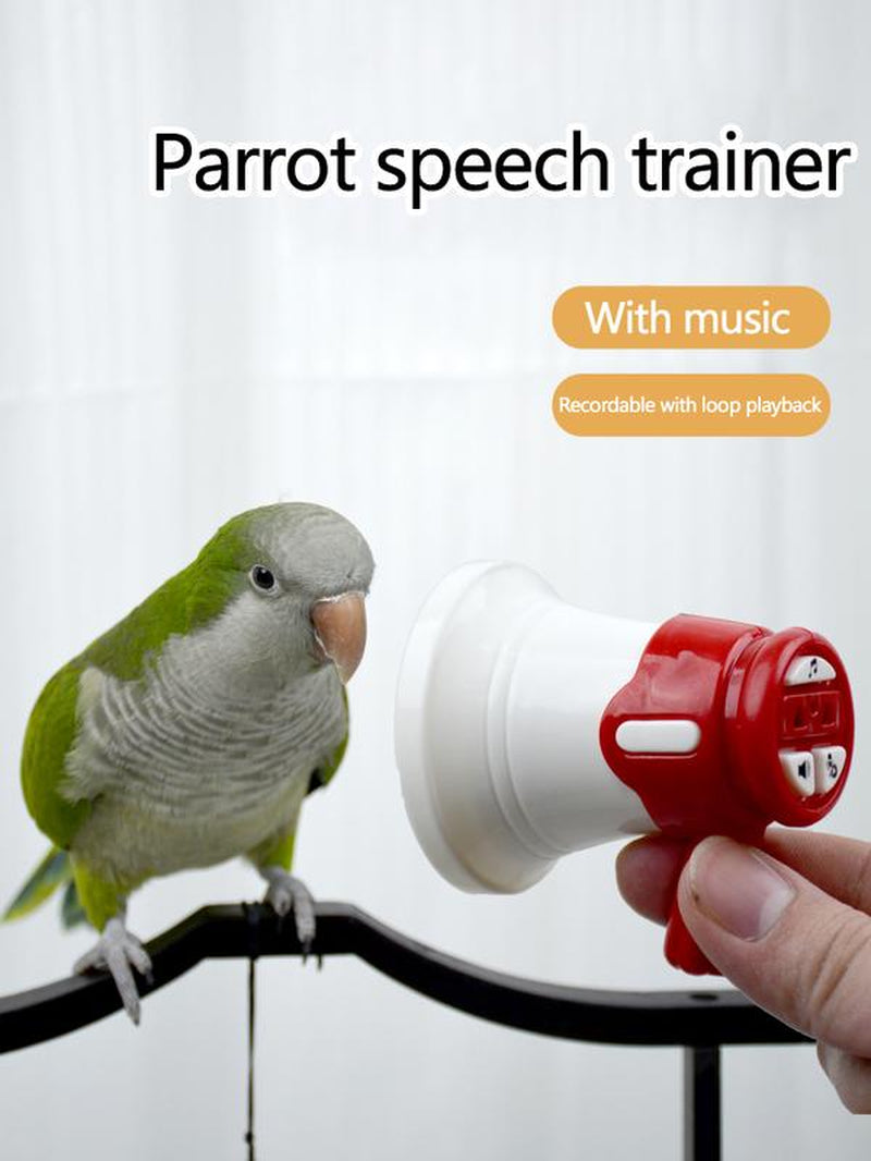 Parrot Speech Trainer for Monk Parrots, Sun Conures, Budgerigars - Recorder with Repeat Function, Whistle Trainer for Cockatiels