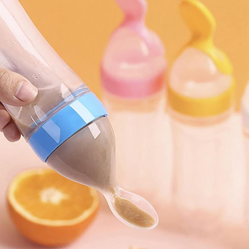 Professional Baby Feeding Set, 7Pcs/Set Silicone Feeding Bottle Spoon, Squeeze Baby Food Dispensing Feeder, Baby Feeding Tools