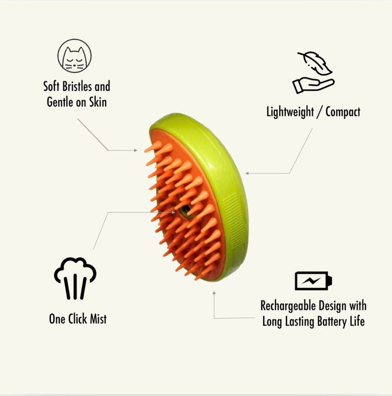 Pet Spray Brush: 3-In-1 Hair Removal, Rechargeable, Affordable – Cat Brush for Detangling and Shedding, Pet Supplies