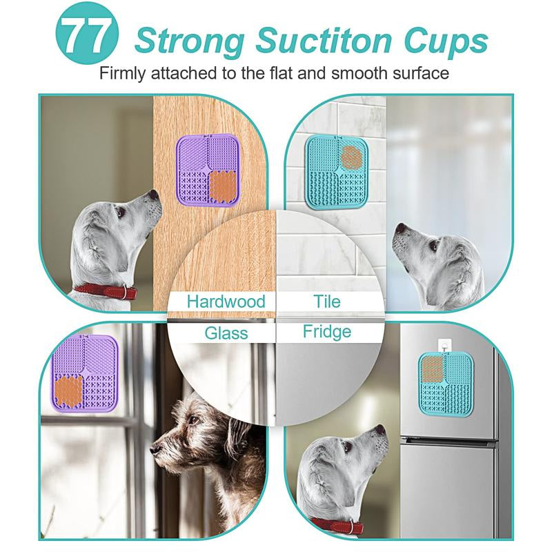 Lick Mat for Dogs & Cats 2 Pack with Suction Cups, Dog Lick Mat for Anxiety Relief, Dog Toys to Keep Them Busy, Peanut Butter Licking Pad for Boredom Reducer, Perfect for Bathing Grooming