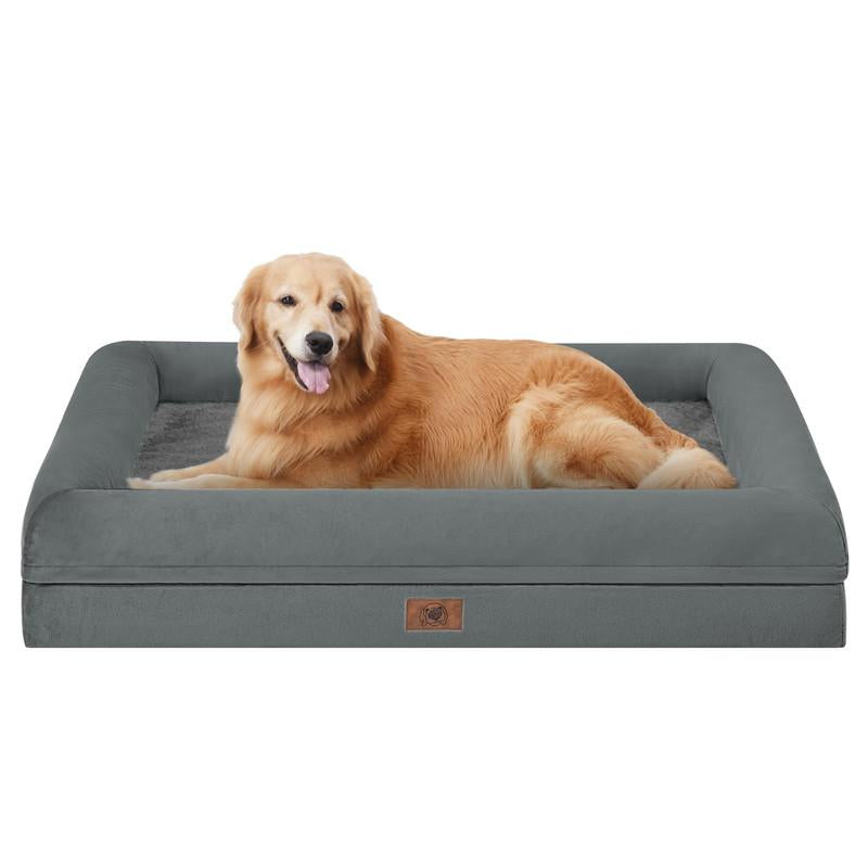 Orthopedic Washable Large Dog Bed: Large Dog Bed Bolster Waterproof - Dog Beds for Medium Xlarge Extra Dogs with Removable Cover