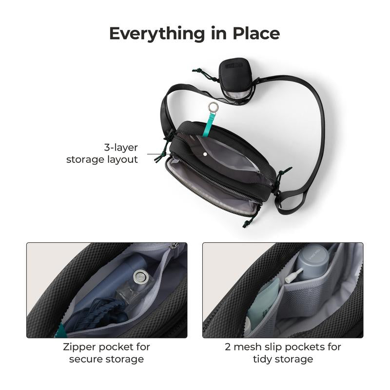 【New In】Bagsmart REIKI 2.2L Compact RFID Crossbody Bag with Detachable Mini Case & Key Leash Machine Washable for Workouts and City Walks Fallfreshness