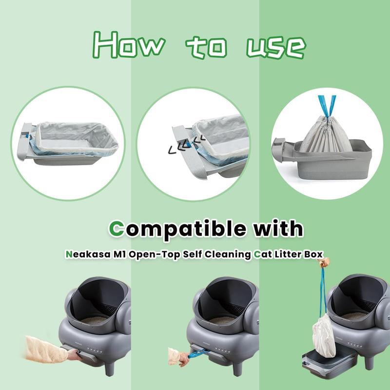 80 Count Litter Bags Compatible with Autoscooper 11 and Neakasam1 Open-Top Self-Cleaning Cat Litter Box, 4 Rolls Cat Litter Waste Receptacles Bags (80 Count)