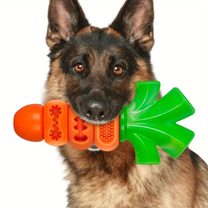 Apasiri Aggressive Chewers Dog Chew Toy for Large Breed Dogs - Indestructible Nylon Chew with Carrot & Leaf Design, Durable Dental Health for Teeth Cleaning & Mental Stimulation