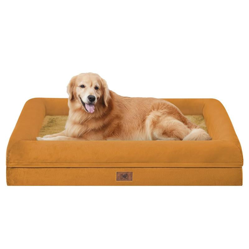 Orthopedic Washable Large Dog Bed: Large Dog Bed Bolster Waterproof - Dog Beds for Medium Xlarge Extra Dogs with Removable Cover