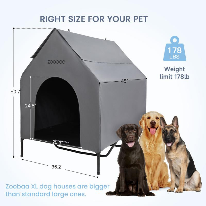 Zooba 2 in 1 Dog House, Dog Houses for Large Dogs Outside, Dog House Outdoor, Featuring Breathable 2X1 Textilene Elevated Dog House, Easy Clean and Assemble