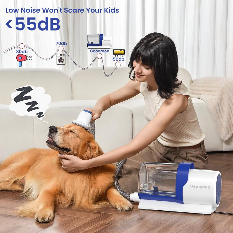 【Geoorood】Dog Grooming Vacuum Kit, Pet Grooming Vacuum with Clipper Nail Grinder, 2.5L Dust Cup Dog Deshedding Vacuum Brush with 4-6 Pet Grooming Tools for Shedding Pet Hair, Professional Pet Grooming Vacuum Kit#Septemberrestock#Fallfreshness