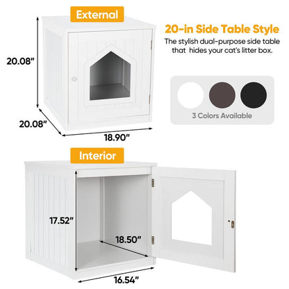 Pet Republic Odor-Free Enclosed Cat Litter Box W/ Litter Scoop & Mat & Tray for Small Cat/Kitten - Privacy and Easy Access