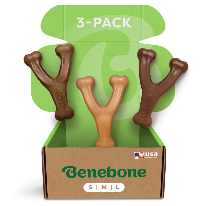 Wishbone Trio | 3-Pack of Durable Dog Chew Toys | Real Flavor & Long-Lasting Play