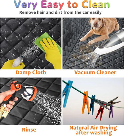 [On Sale!]Dog Car Seat Cover, Waterproof Scratchproof Hammock W/ 4 Storage Bags Side Flaps, Washable Nonslip Backseat Protector for Cars,Trucks,Suvs. Carrier