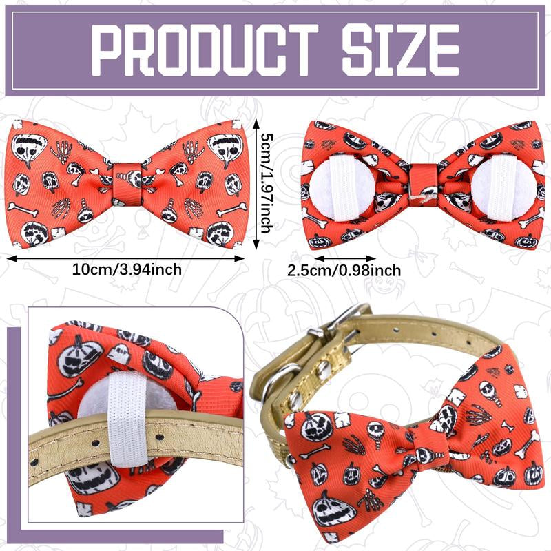 16 Pieces Dog Bow Ties Slide Collar Bows Summer Hawaiian Styles Attachment with Rubber Bands for Large Dogs Spring Independence Day (Horror Style)