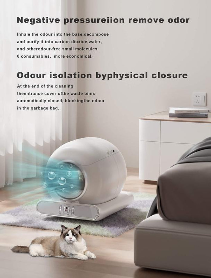 New Generation Self Cleaning Cat Litter Box, Automatic Cat Robot Litter Toilet Box with App Control, Odor-Removel and Security Sensors, 65+9L Large Capacity for Multiple Cats 2-18LB Christmas 2024 Ornament 2024 Christmas Ornament Christmas Ornaments 2024