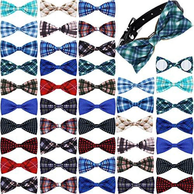 16 Pieces Dog Bow Ties Slide Collar Bows Summer Hawaiian Styles Attachment with Rubber Bands for Large Dogs Spring Independence Day (Horror Style)
