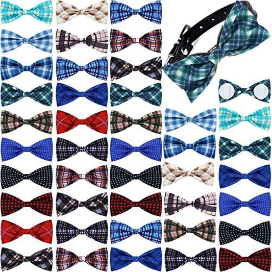 16 Pieces Dog Bow Ties Slide Collar Bows Summer Hawaiian Styles Attachment with Rubber Bands for Large Dogs Spring Independence Day (Horror Style)