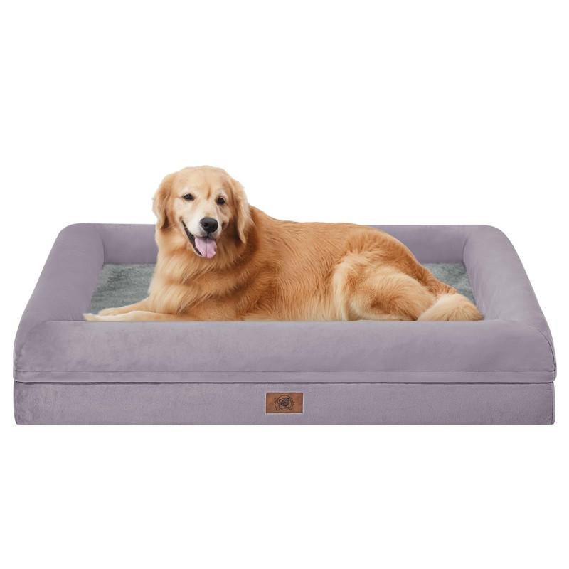 Orthopedic Washable Large Dog Bed: Large Dog Bed Bolster Waterproof - Dog Beds for Medium Xlarge Extra Dogs with Removable Cover