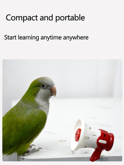 Parrot Speech Trainer for Monk Parrots, Sun Conures, Budgerigars - Recorder with Repeat Function, Whistle Trainer for Cockatiels