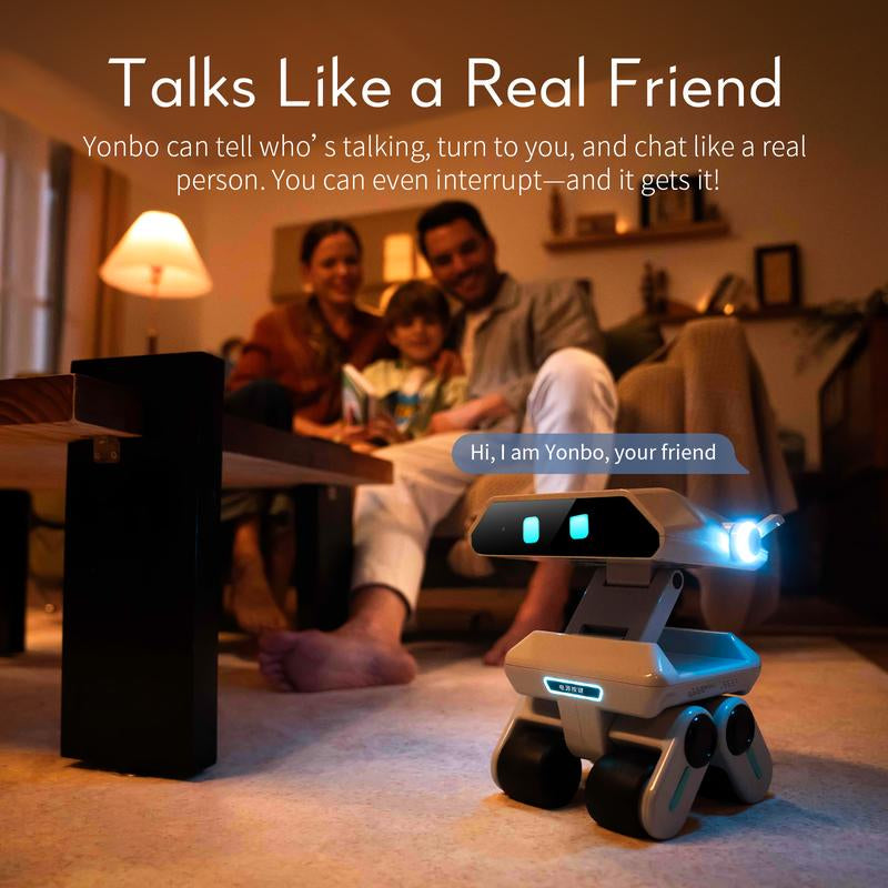 Yonbo AI Robot Companion, Chatgpt Voice Interactive AI Pet with Face Recognition& Emotional Support, Smart AI Toy for Kids & Adults, AI Robot Pet