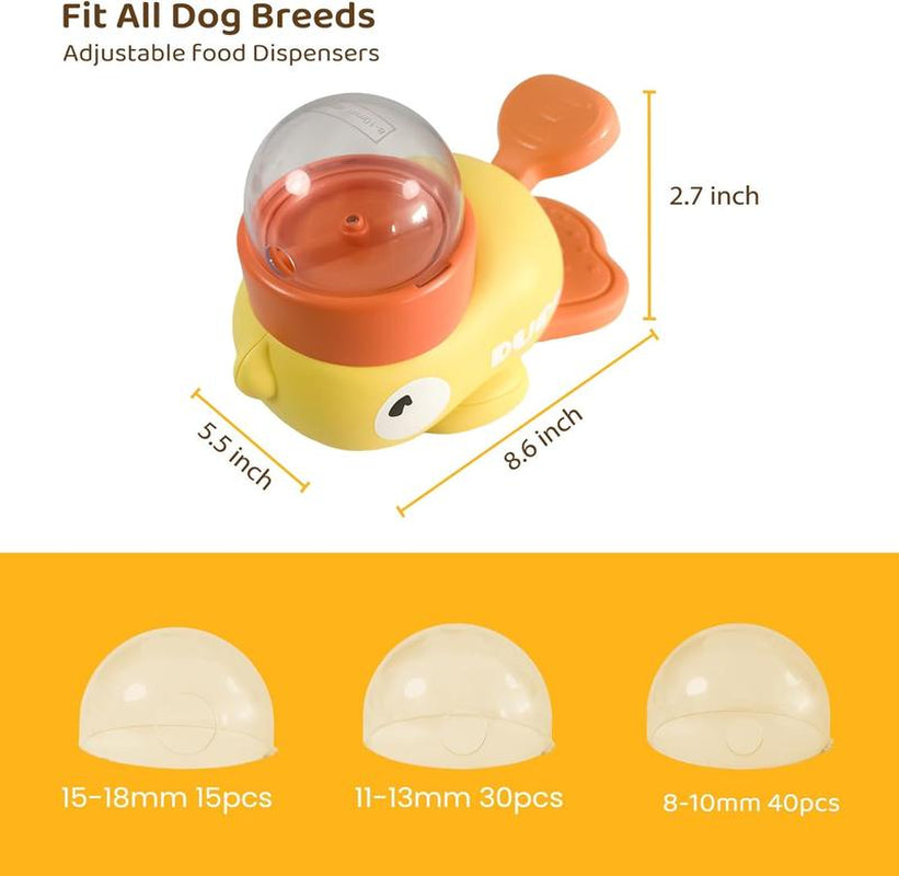 Interactive Dog Food Puzzle Toy,Pet Slow Feeder, Duck-Shaped Treat Dispenser with 3 Size Food Outlet, Dogs Slow Eating Bowl for Reduces Bloating,Encourages IQ Training (Yellow) Feeders Cozyvibes Petlife Pet Feeding Bottle Bottle Food Puzzle Slow Feeder