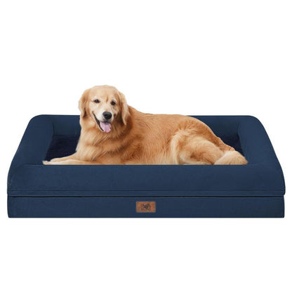 Orthopedic Washable Large Dog Bed: Large Dog Bed Bolster Waterproof - Dog Beds for Medium Xlarge Extra Dogs with Removable Cover