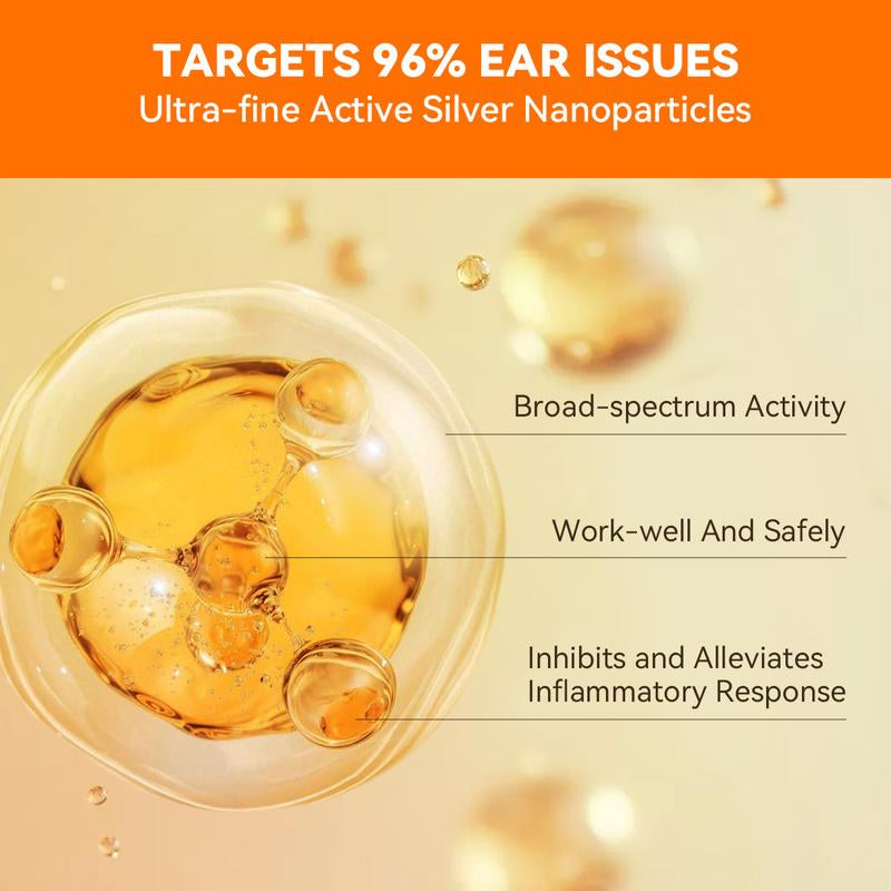 Puainta Ear Cleaner 30Ml Dog Ear Infection Treatment, Quantum Silver Ear Drops for Dogs Ear Infection Ear Mites Treatment for Cats Dogs Itchy