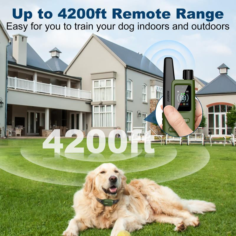 JUGBOW Dog Training Collar 4200FT Dog Training Behavior Aid, Remote IPX7 Waterproof with 4 Training Modes, Rechargeable E-Collar for All Breeds DT61