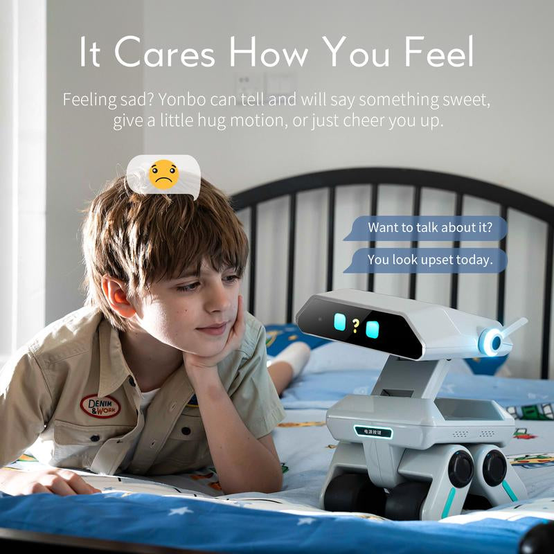 Yonbo AI Robot Companion, Chatgpt Voice Interactive AI Pet with Face Recognition& Emotional Support, Smart AI Toy for Kids & Adults, AI Robot Pet