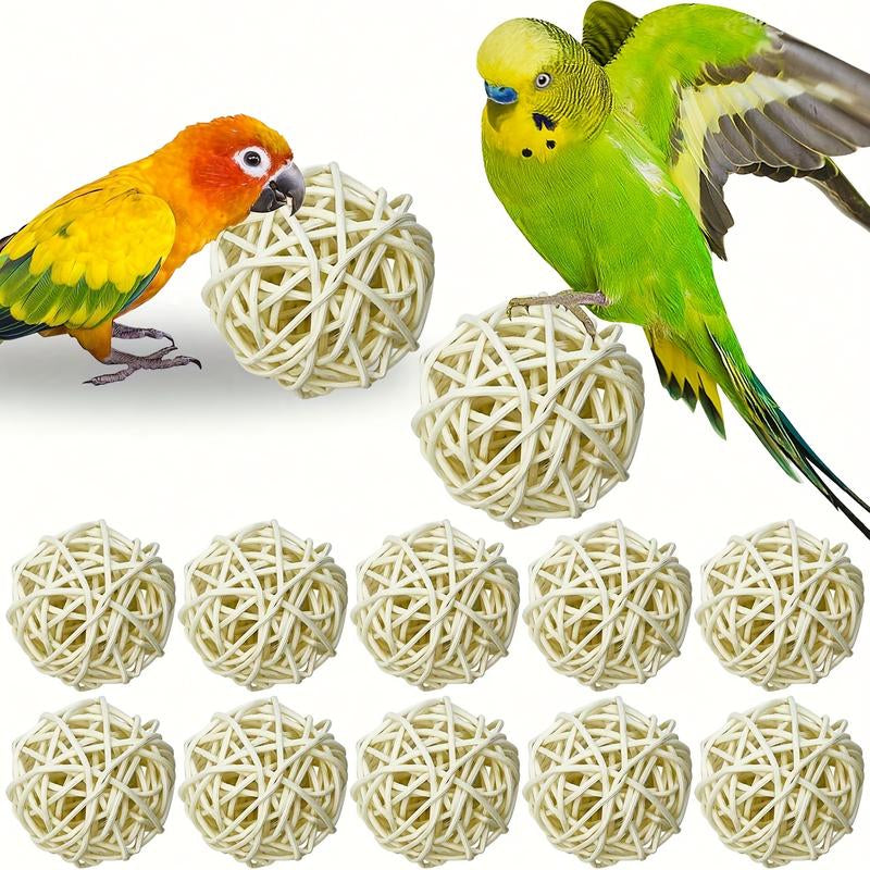 10/20 Pcs Willow Ball, Bird Foraging Toys Natural Bird Toys Chew Small Animal Chew Toy Activity for Parrot Macaw Hamster Guinea Pig Rat Parakeet Cockatiels Conure Finch Budgerigar Lovebird